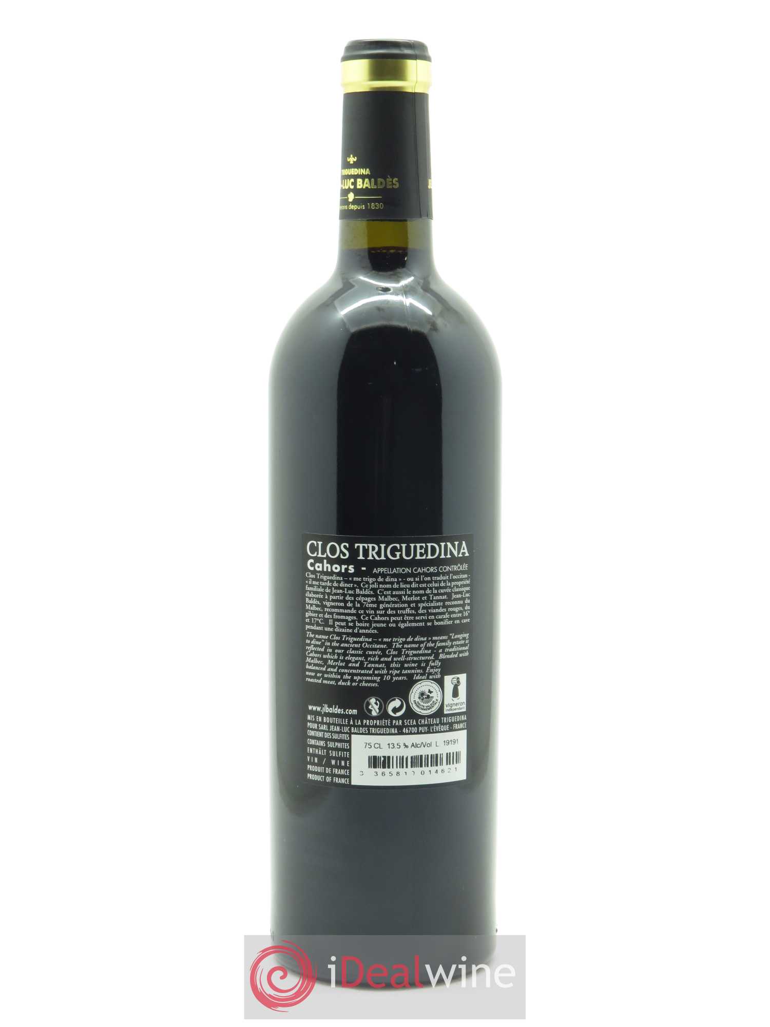 Cahors Clos Triguedina Jean-Luc Baldès  2017 - Lot de 1 Bouteille