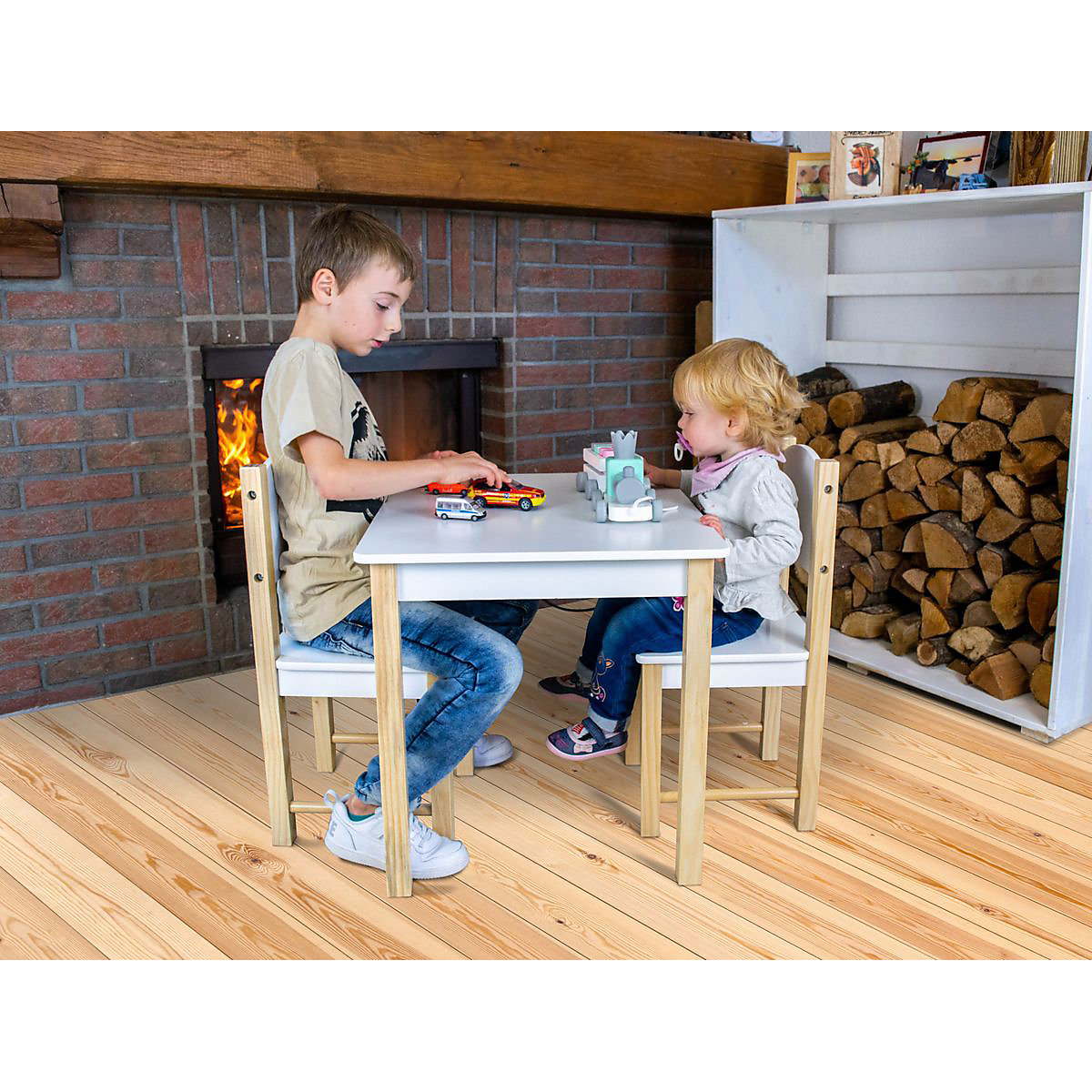 3tlg. Kindersitzgruppe Stefano 1 Tisch 2 Stühle