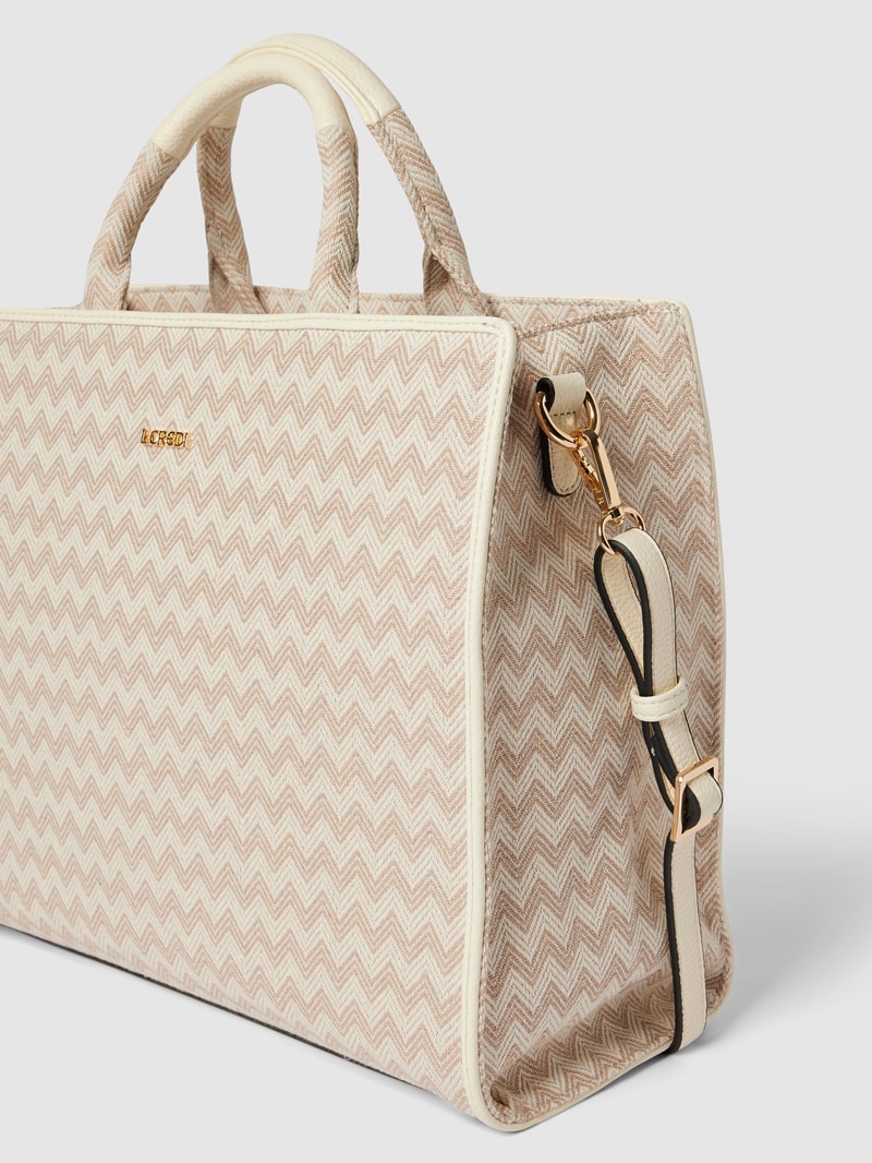 Tote Bag mit Zickzack-Muster Modell 'Kierra' in stein