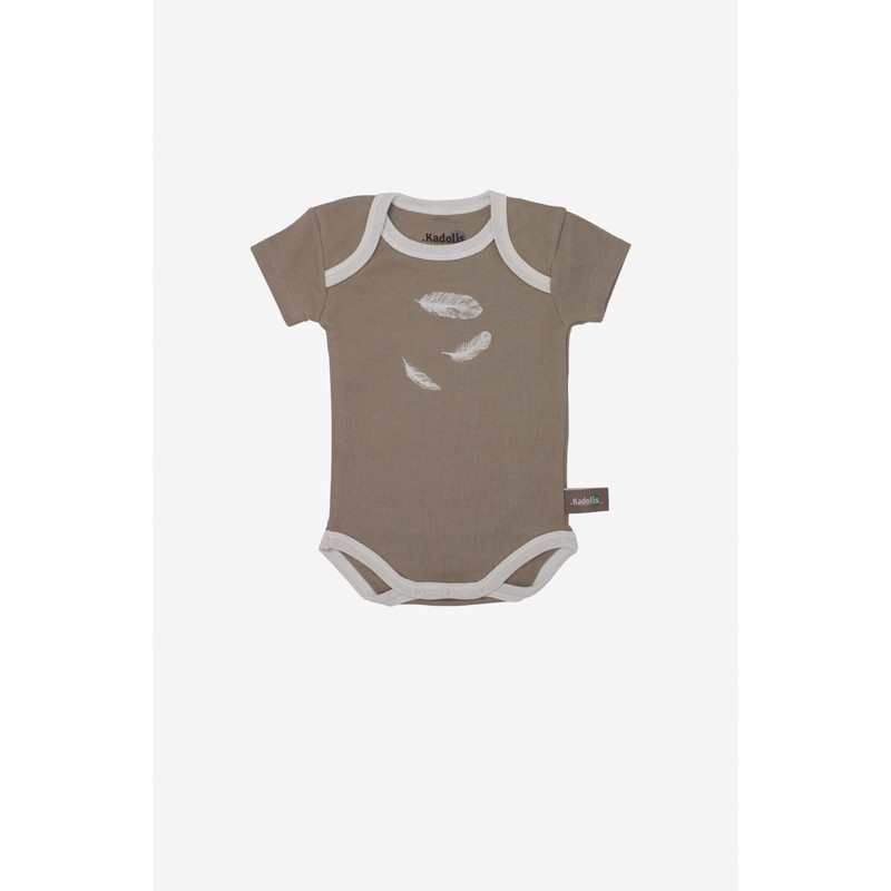 Lot de 3 Body manches courtes en Coton Bio à motifs plumes