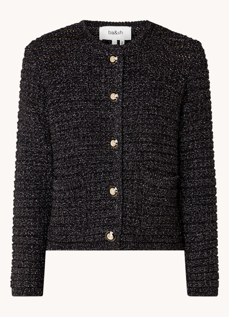 Cardigan Gaston de la ba&sh, confecționat din material gros tricotat cu lurex.