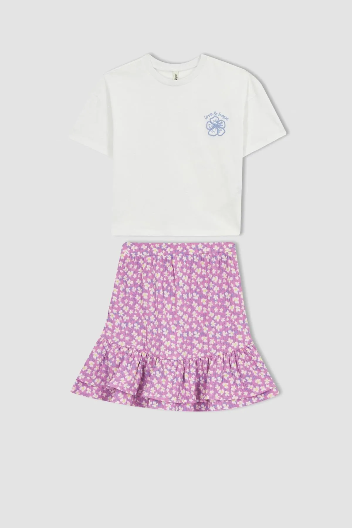 DeFacto  Kurzarm-T-Shirt-Rock für Mädchen, 2-teiliges Set Z8985a623sm