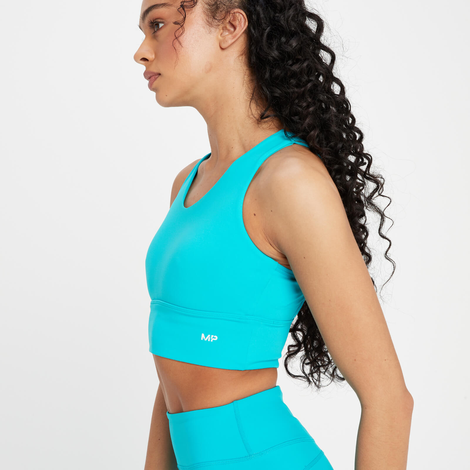 Brassière de sport longue MP Power pour femmes – Bleu lagon