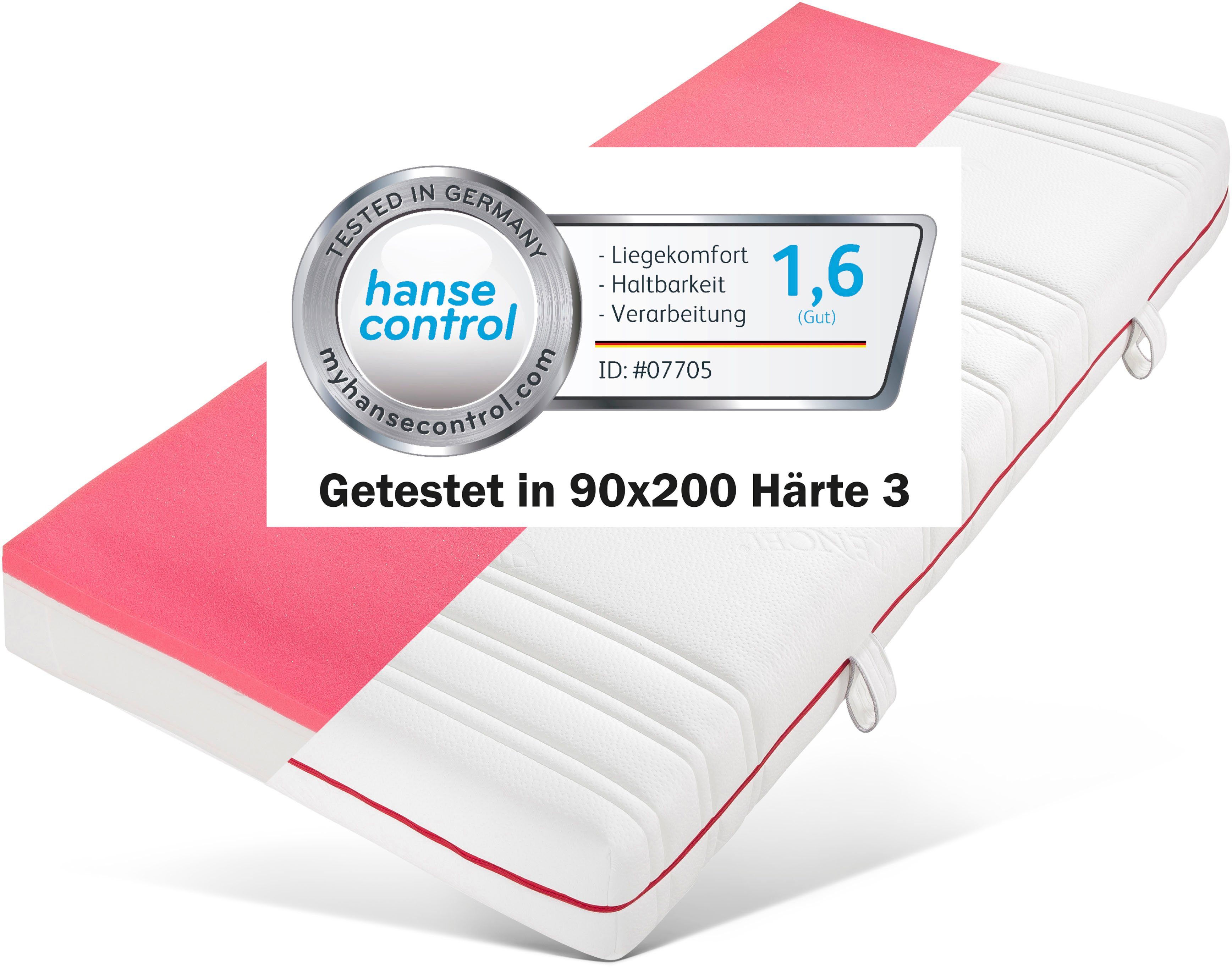 Taschenfederkernmatratze Active Flex, BeSports, 22 cm hoch, Matratze in 90x200 cm und weiteren Größen erhältlich, Wendematratze