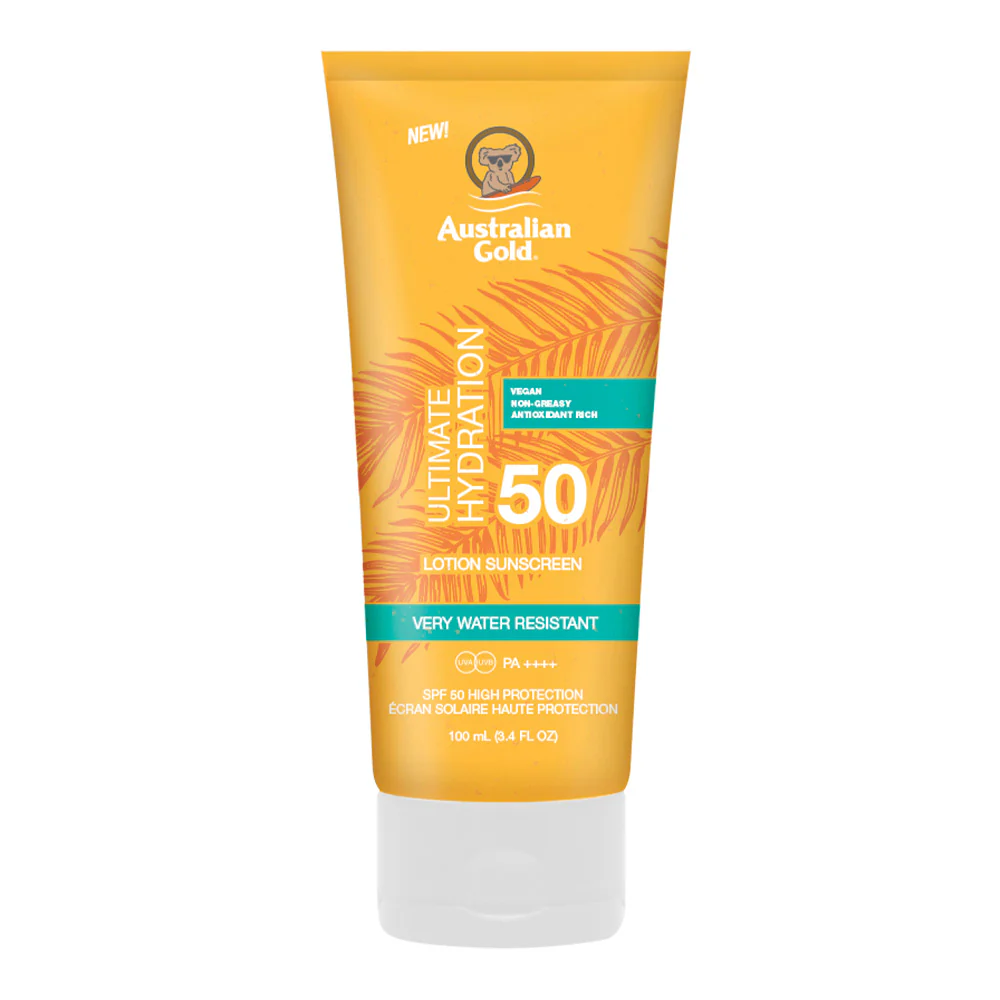 Krema za sončenje Ultimate Hydration SPF50 - potovalna velikost - visoka zaščita za telo pred soncem.