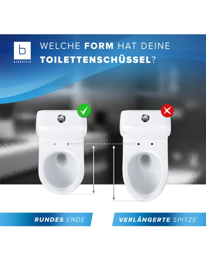 Benkstein BENKSTEIN Premium Toilettendeckel - antibakteriell D-Form weiß - Absenkautomati günstig kaufen onesize