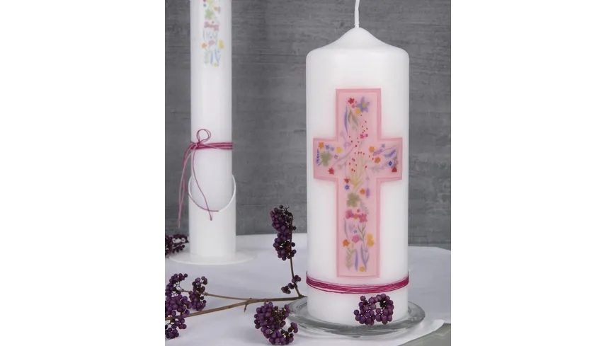 rayher Wachsmotiv Florales Kreuz 6,5x12cm bunt