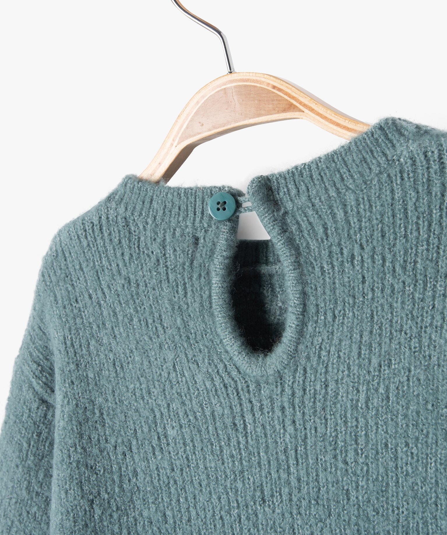 Robe pull en maille douce à relief bébé fille bleu | GEMO