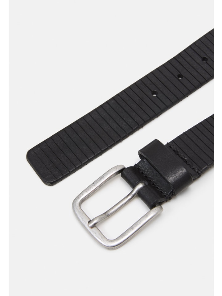 Jack & Jones Ledergürtel JACROYALE Vegetable Tan Herrengürtel Vollnarbig in Schwarz günstig kaufen 80 cm