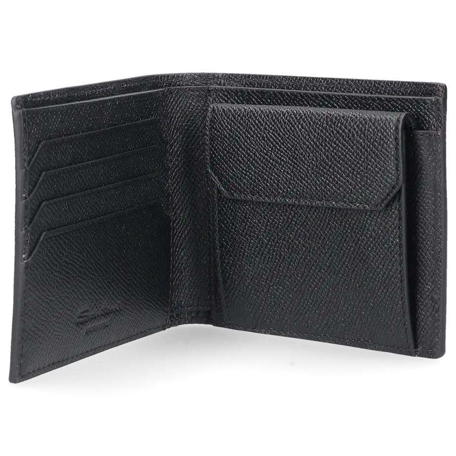 Santoni - Portemonnaie A2376 Kalbsleder - schwarz