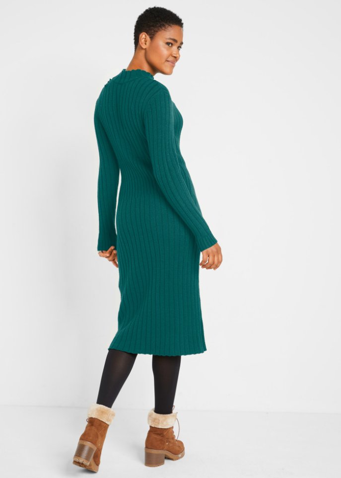 Strick-Midikleid, wadenlang