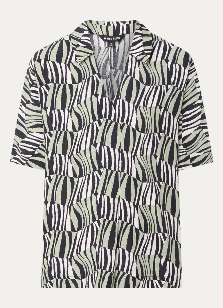 Whistles  Checkerboard tuniek met print en V-hals