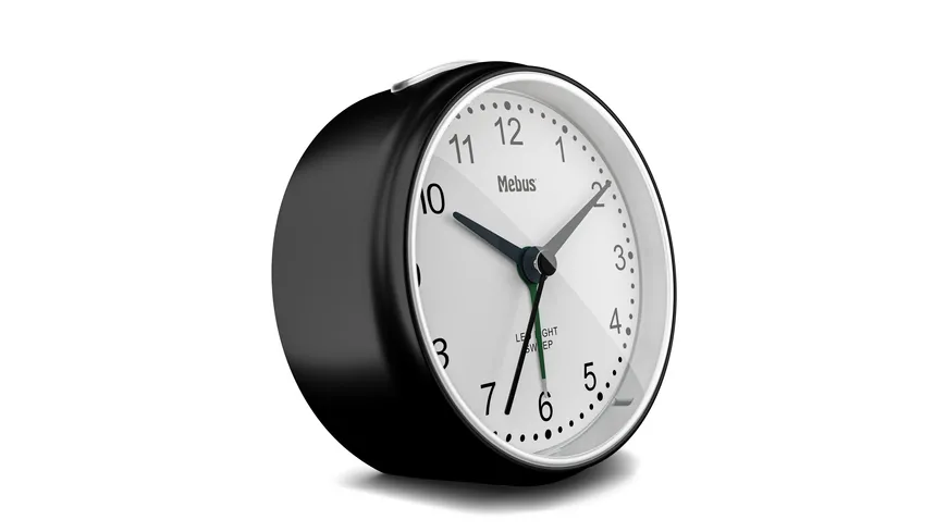 Mebus Quarzwecker analog Schwarz