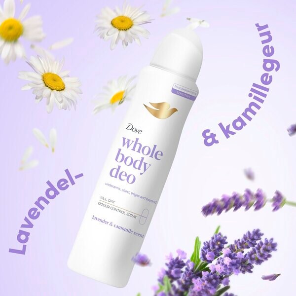 Desodorante Spray Dove Lavanda e Camomila para o Corpo Todo 150ml