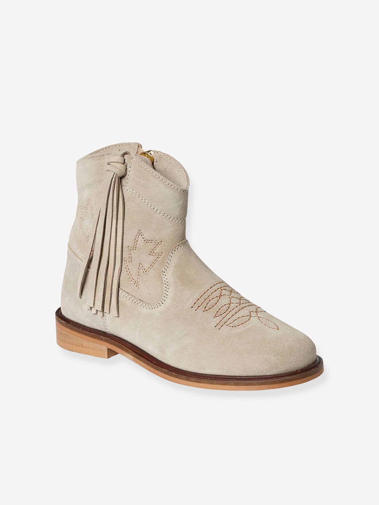Vertbaudet Mädchen Cowboy-Boots mit Reißverschluss - camel