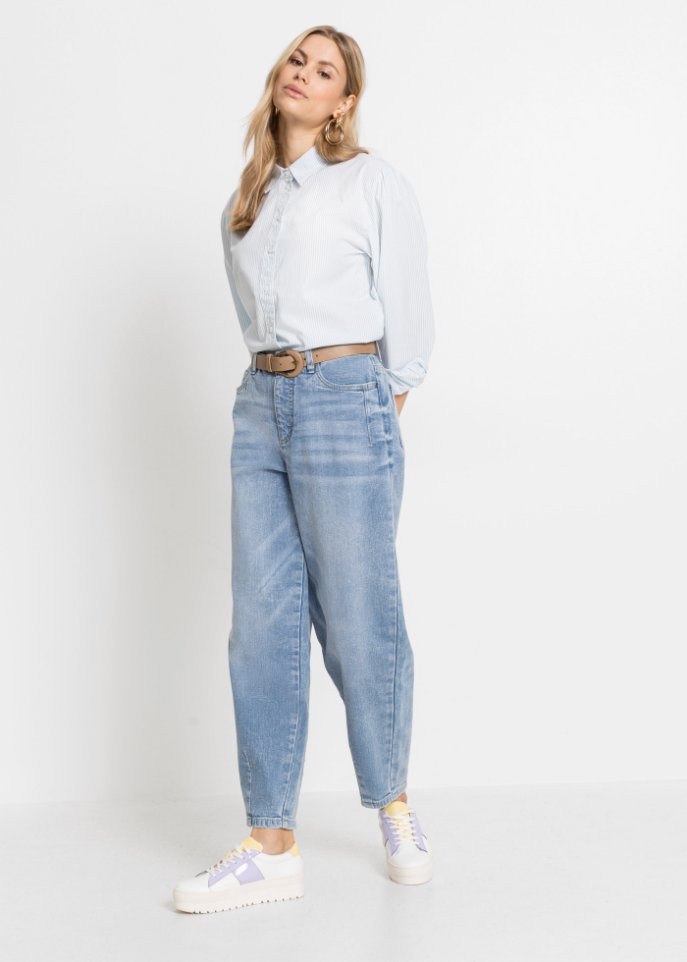 Paper-Bag Jeans mit Bio-Baumwolle