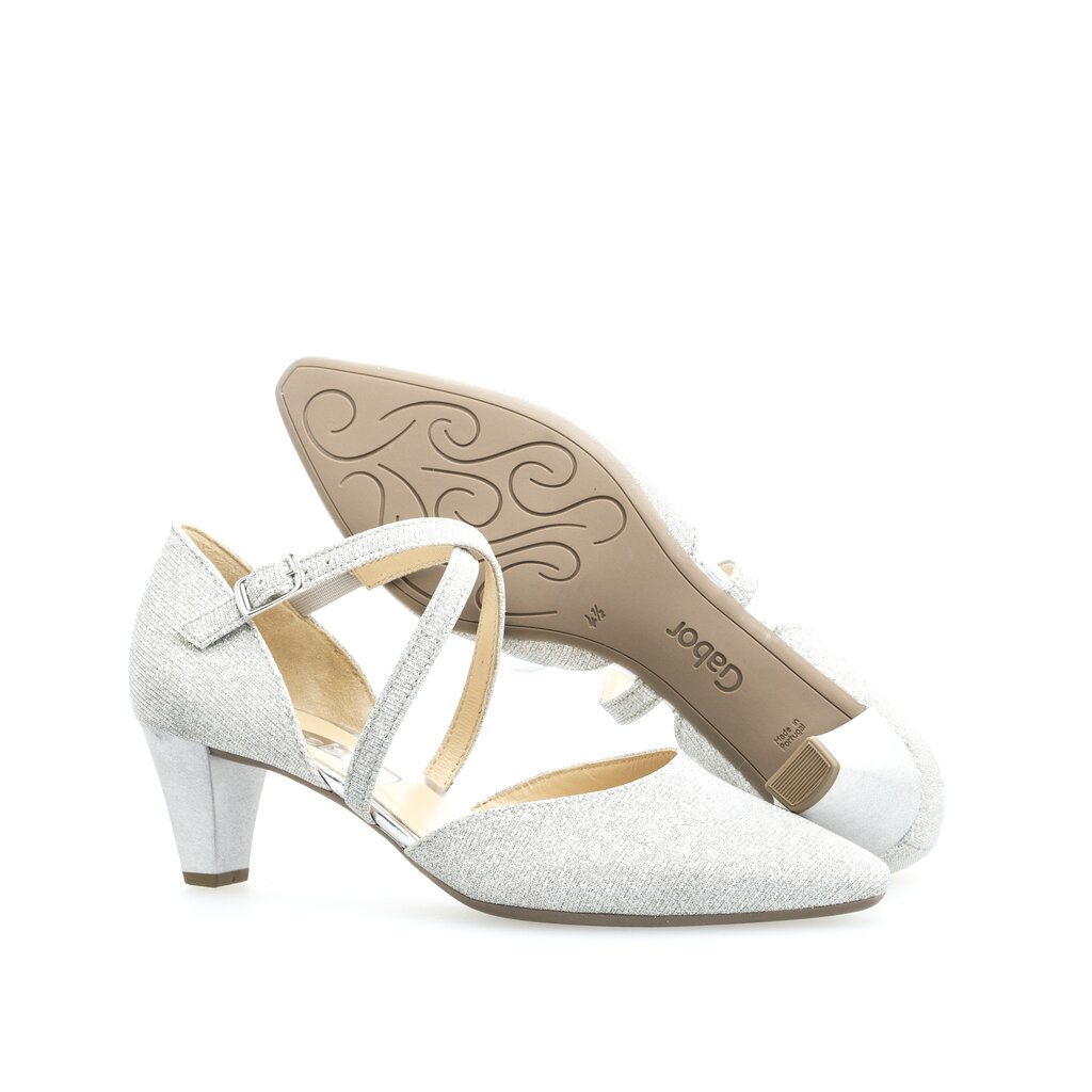 Gabor fashion Spangenpumps silber