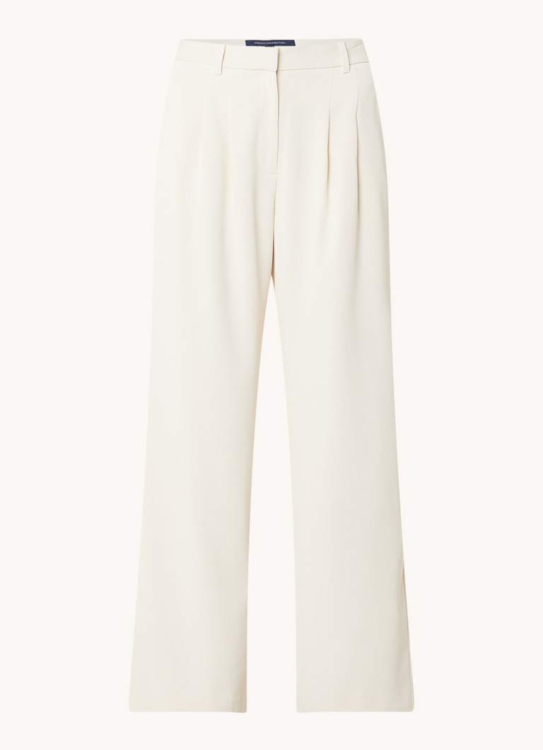 Pantaloni cu talie înaltă, lați, cu detalii plisate, model Harrie de la French Connection.