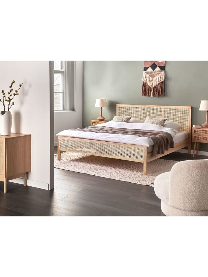 Beliani Doppelbett SALERNAS in Braun - (W) 186 x (H) 100 x (L) 206 cm günstig kaufen onesize