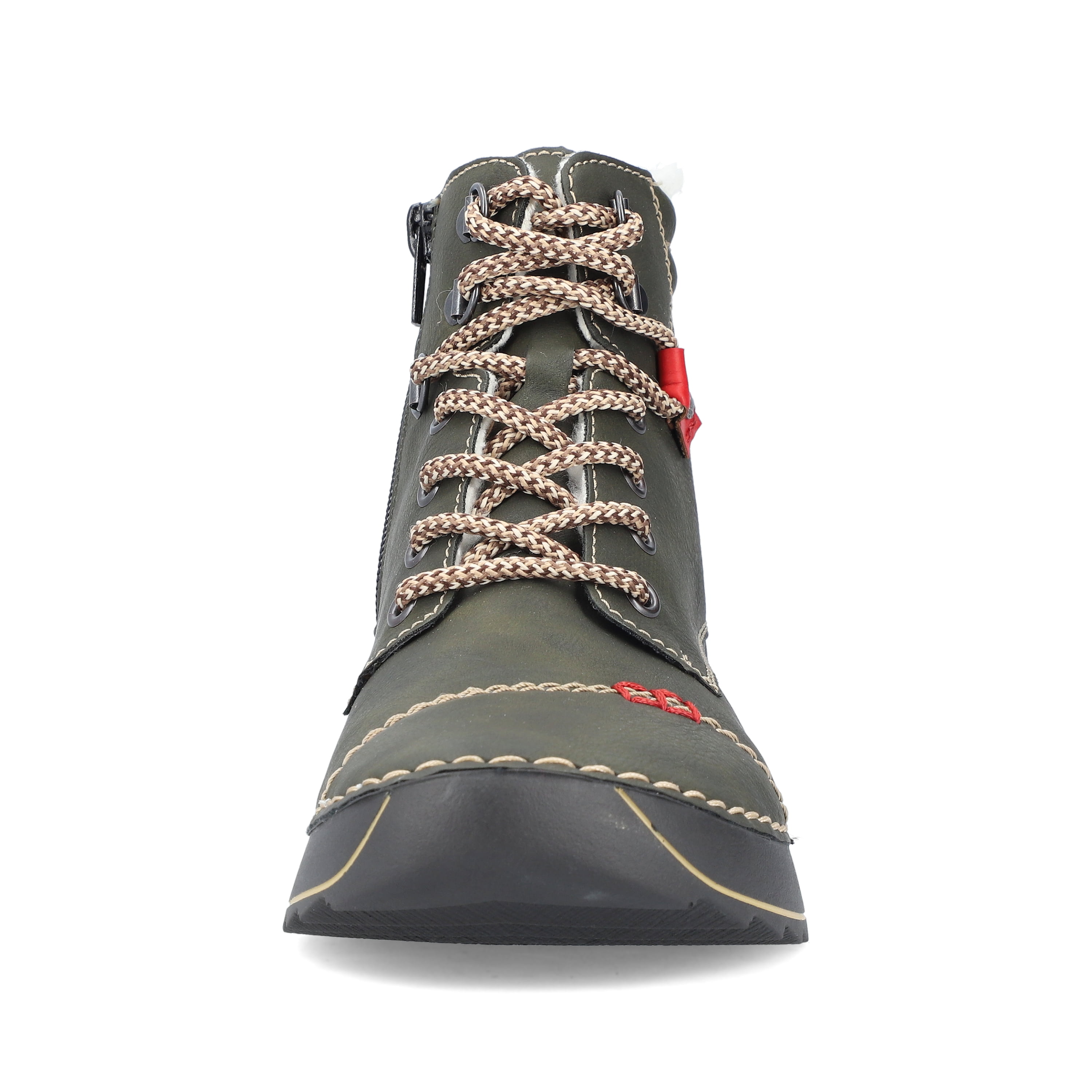 Rieker Damen Schnürstiefel graugrün