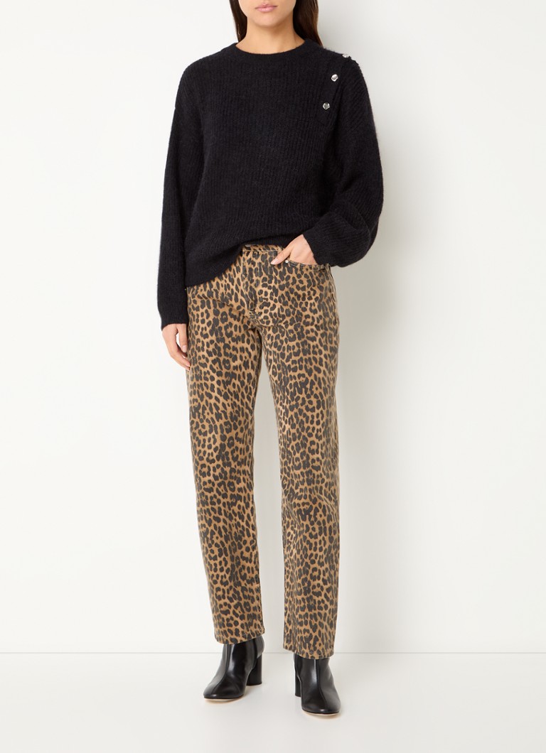 Dante 6 Axelle traperice visokog struka ravnog kroja od organskog pamuka s leopard printom