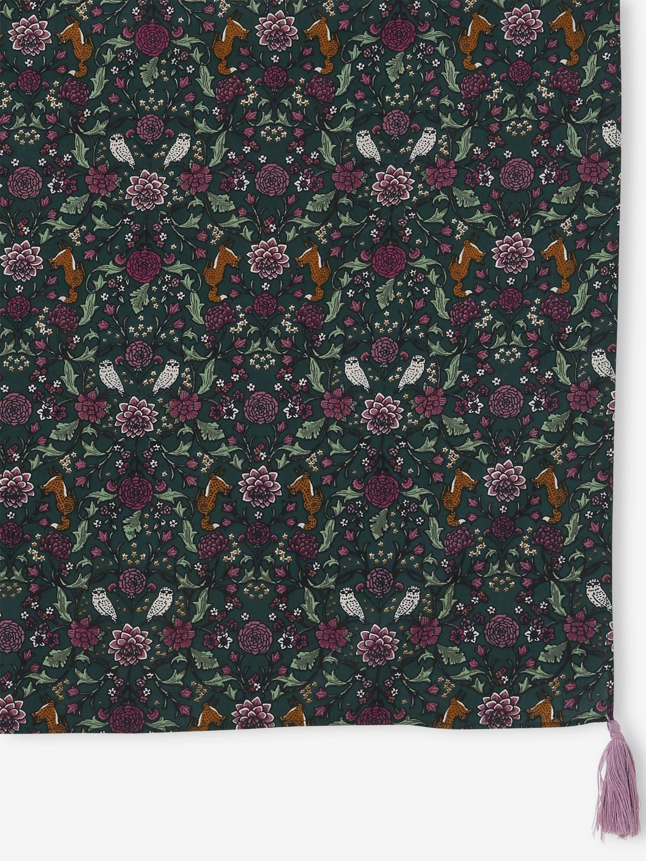 Foulard imprimé personnalisable fille vert imprimé