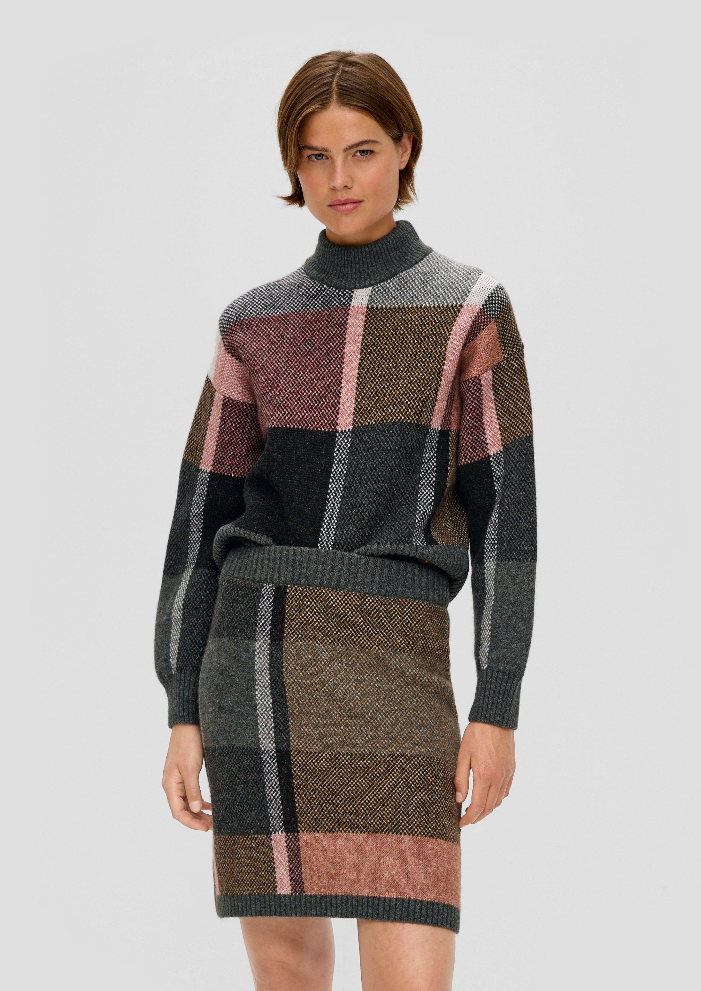 Strickrock in kariertem Muster  2135285-99N4