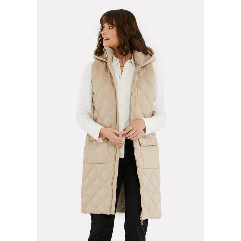 Threadbare THB Maggie Diamond Quilted Gilet Longweste Damen