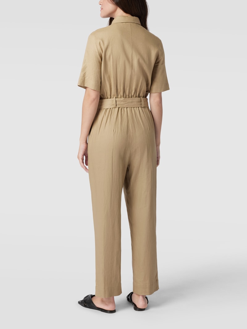 Jumpsuit mit Taillengürtel in sand