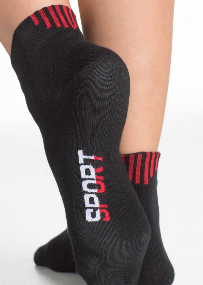 Sportsocken mit Schriftzug (5er Pack) mit Bio-Baumwolle