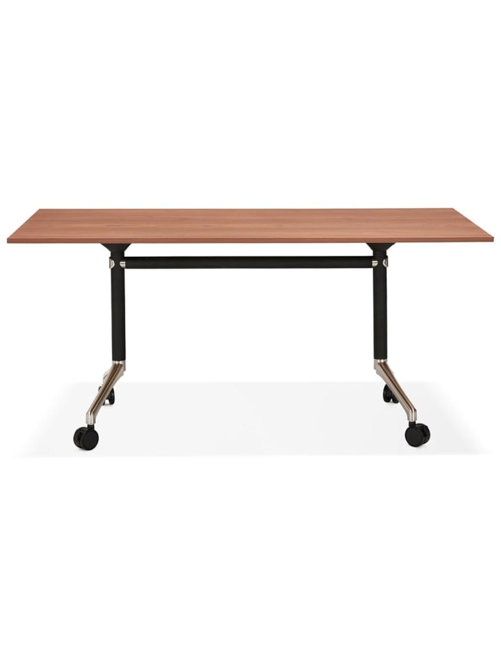 KADIMA DESIGN Schreibtisch faltbar 160x80 cm, minimalistisch Computertisch in Braun günstig kaufen