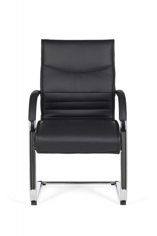 Amstyle Visitor Freischwinger Leder Optik schwarz
