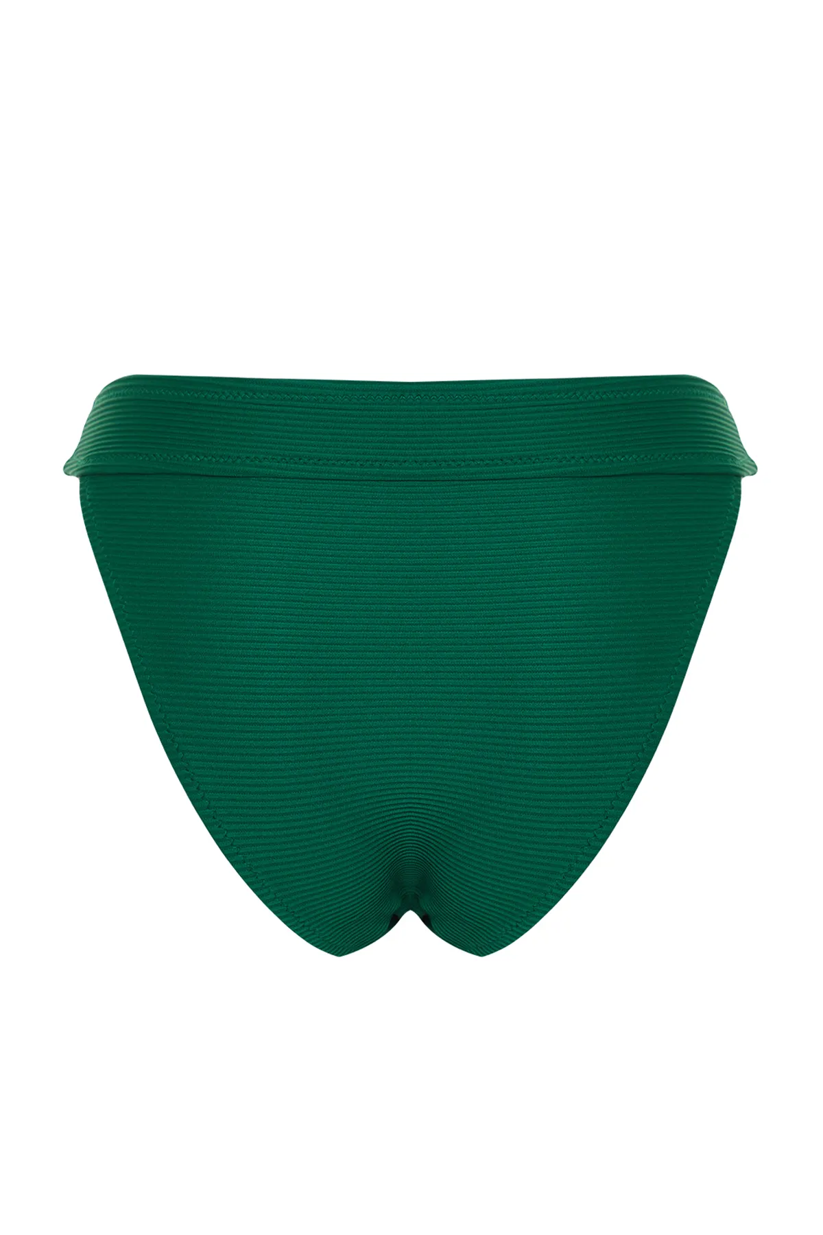 Trendyol Collection  Grüne strukturierte Bikinihose mit hohem Beinausschnitt und regulärem Schnitt TBESS21BA0016