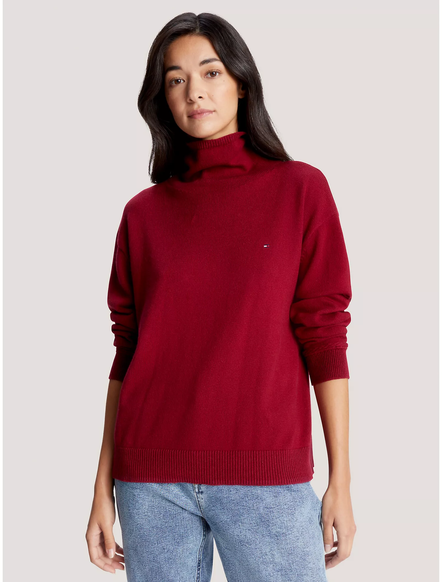 Relaxed Fit Mockneck Sweater