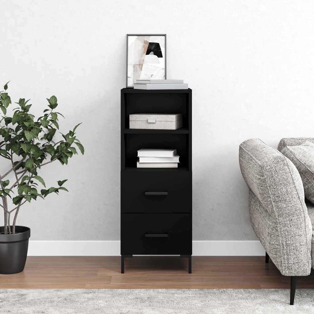 vidaXL Sideboard Sideboard Schwarz 34,5x34x90 cm Holzwerkstoff (1 St)