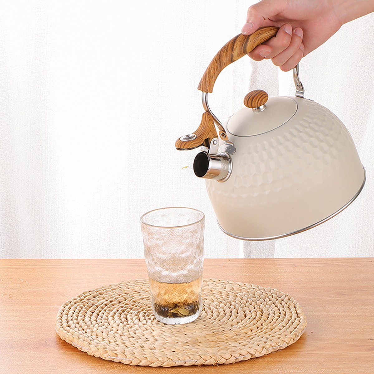 Einemgeld Wasserkessel Pfeifender Teekessel, lebensmittelechter Edelstahl, für Tee, Kaffee