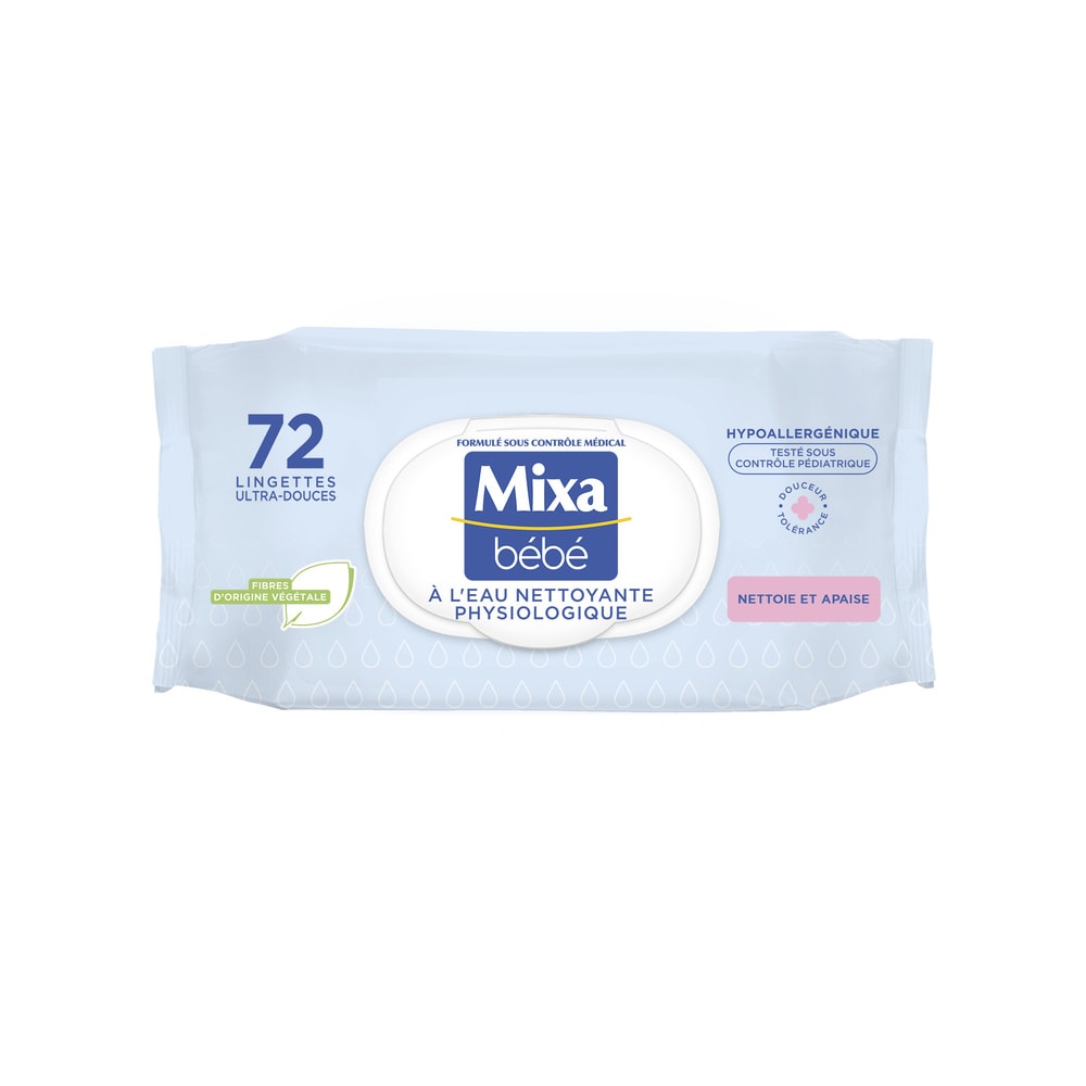 mixa Bébé Lingettes à l'Eau Nettoyante Physiologique