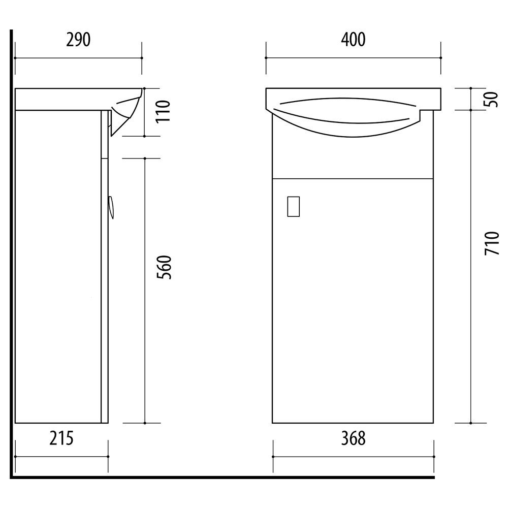 Planetmöbel Badmöbel-Set Waschtischunterschrank mit Spiegelschrank 40cm, (Komplett-Set, 3-St)