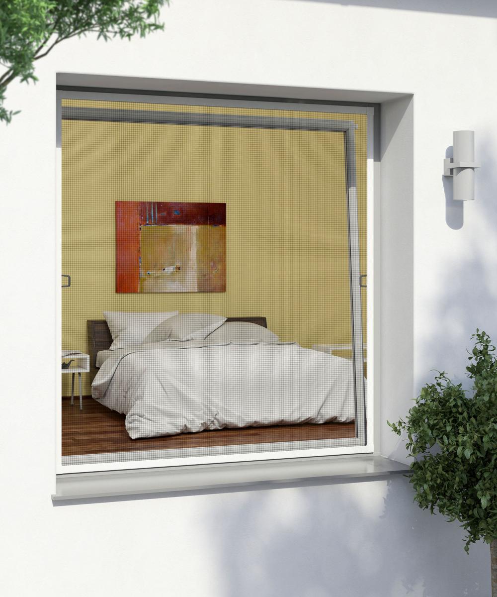 Windhager Powertec Alu-Insektenschutz Fenster 100 x 120, Weiss