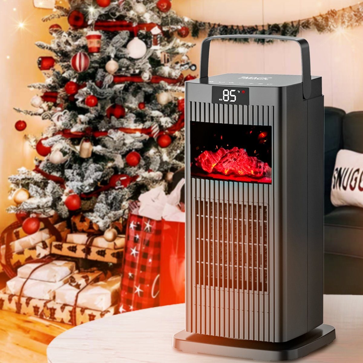 7Magic Heizlüfter Heizung Elektrisch PTC Keramik Heizlüfte Leise, 4 Modus 12-Std-Timer, 1500 W, Energiesparend Heizgerät mit Fernbedienung, Badezimmer Schlafzimmer