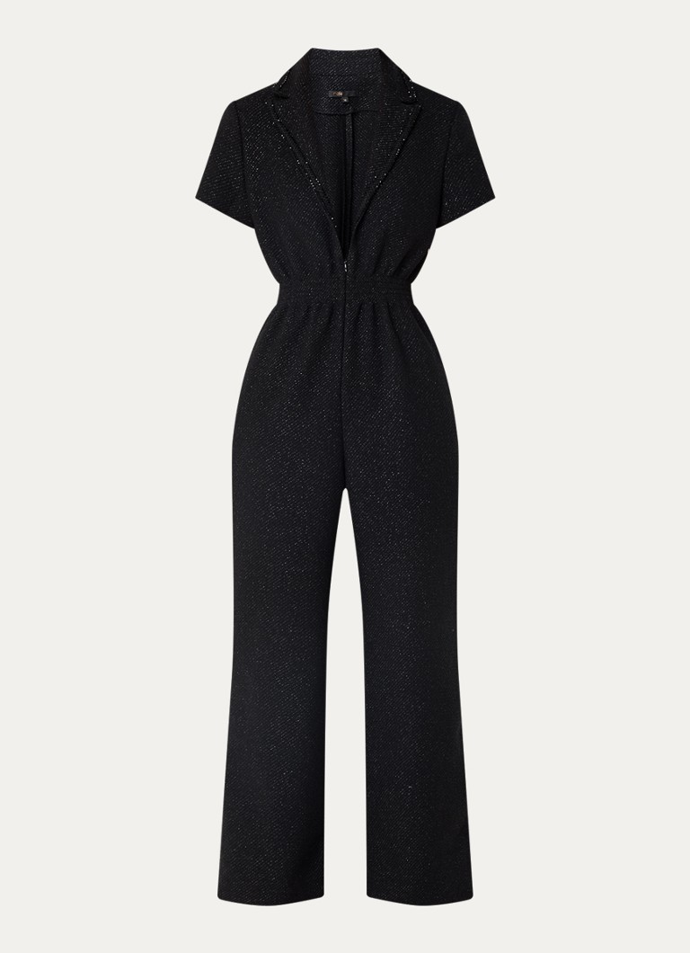Maje Tweed-Jumpsuit in lockerer Passform mit Strasssteinen