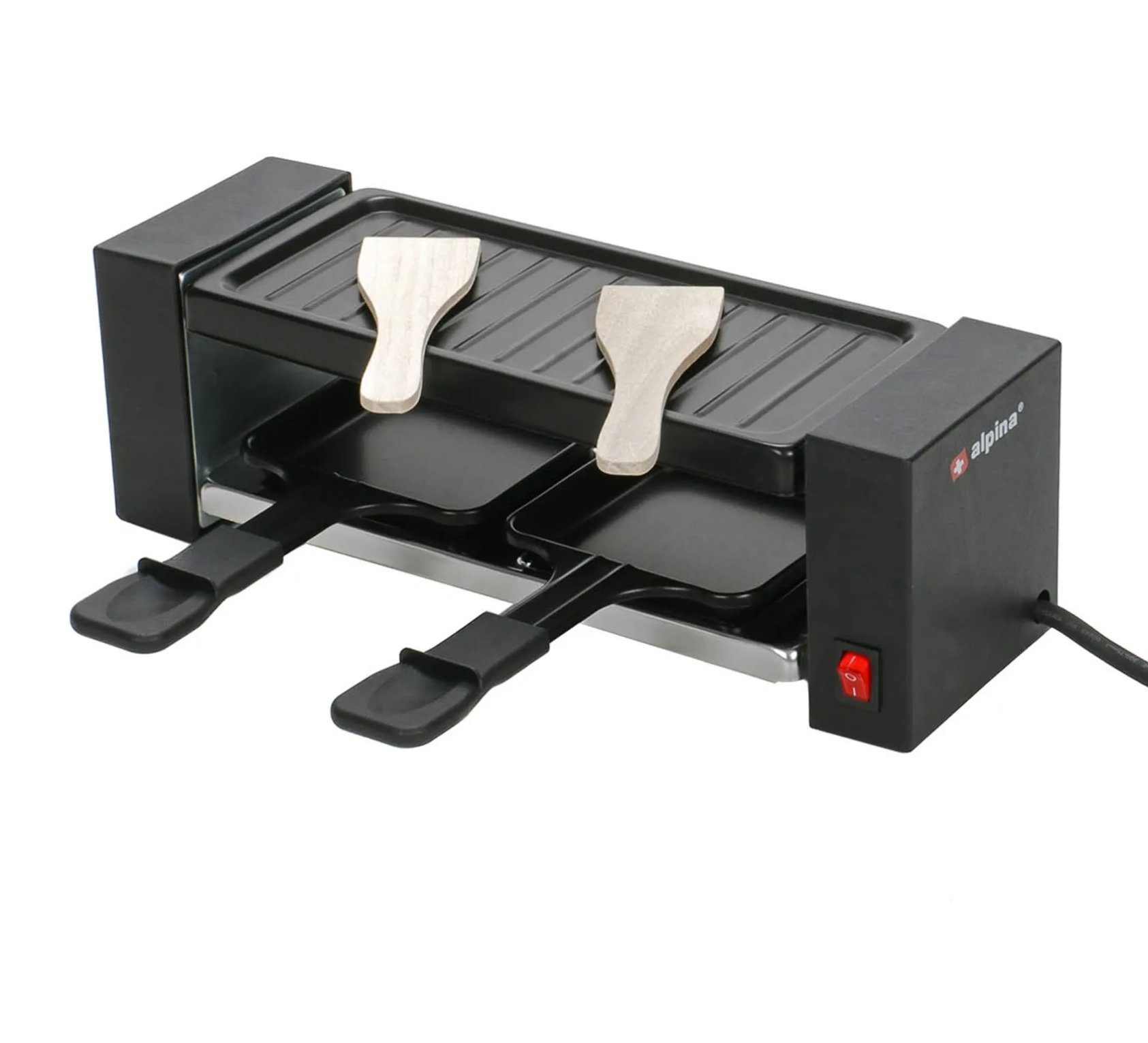 JUNG Raclette Raclette 2 personen Tischgrill Elektro Grill Partygrill Elektrogrill, 2 Raclettepfännchen, 400 W, Silvester, Weihnachten, Raklett, 4 Personen, 2 Personen, 6 Personen