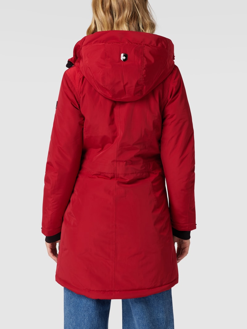 Jacke mit Label-Applikation Modell 'Cucilla' in dunkelrot