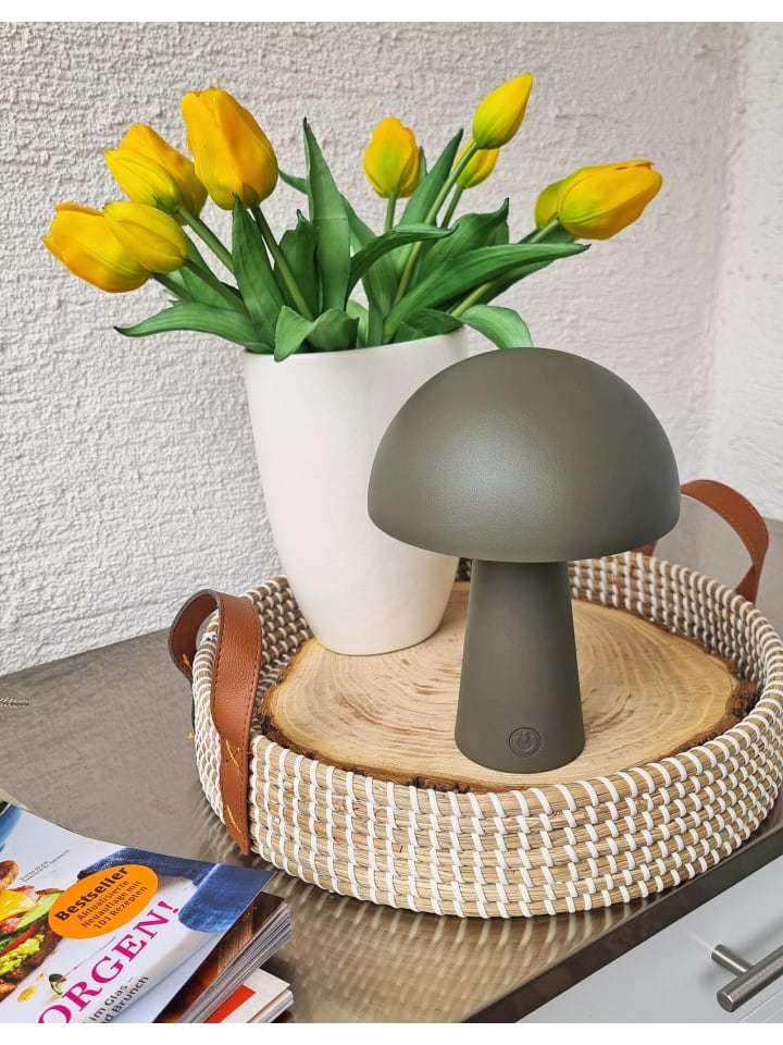 Coen Bakker LED Pilz Tischlampe dimmbar Touch Farbwechsler IP44 Innen Außen 15x21cm Taupe günstig kaufen onesize