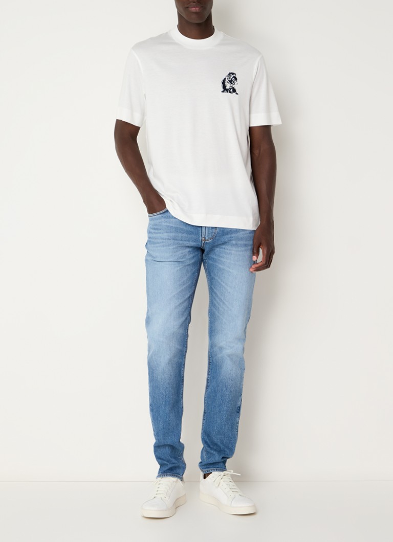 Tricou Emporio Armani din amestec de lyocell cu imprimeu