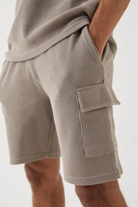 Slim-Fit Cargo-Shorts in Waffeloptik