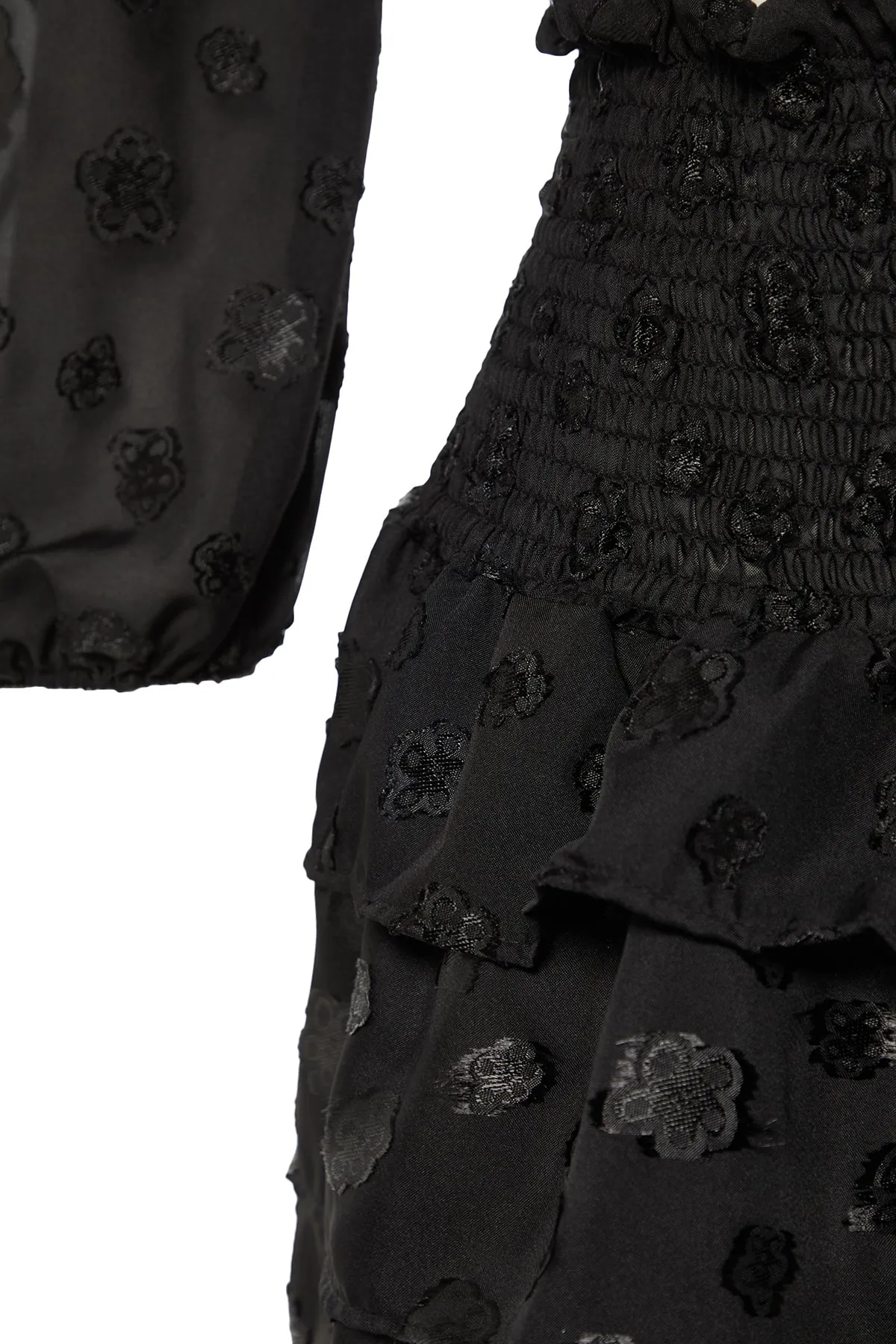 Trendyol Collection  Schwarzes Strandoberteil und -unterteil-Set mit Rüschendetail TBESS20AU0033