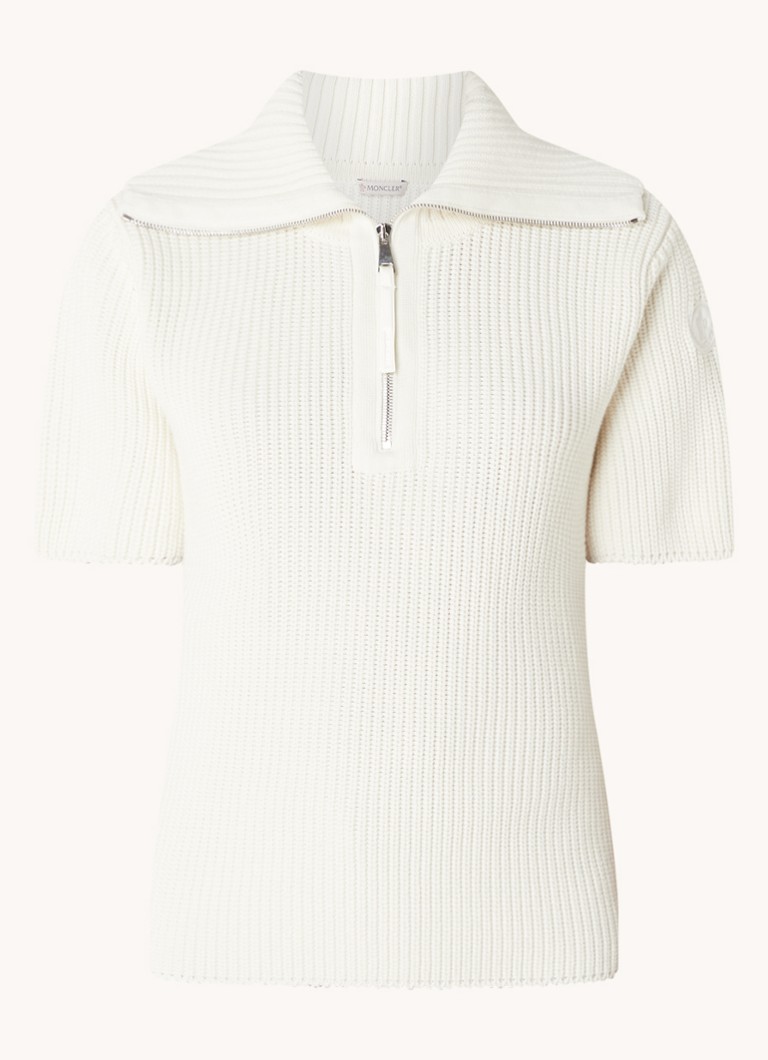 Maglione a coste Moncler con mezza zip