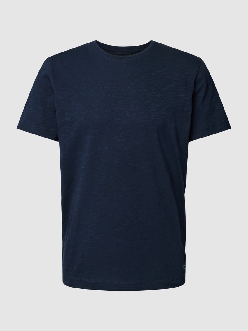 T-Shirt aus Baumwolle mit Rundhalsausschnitt in marineblau