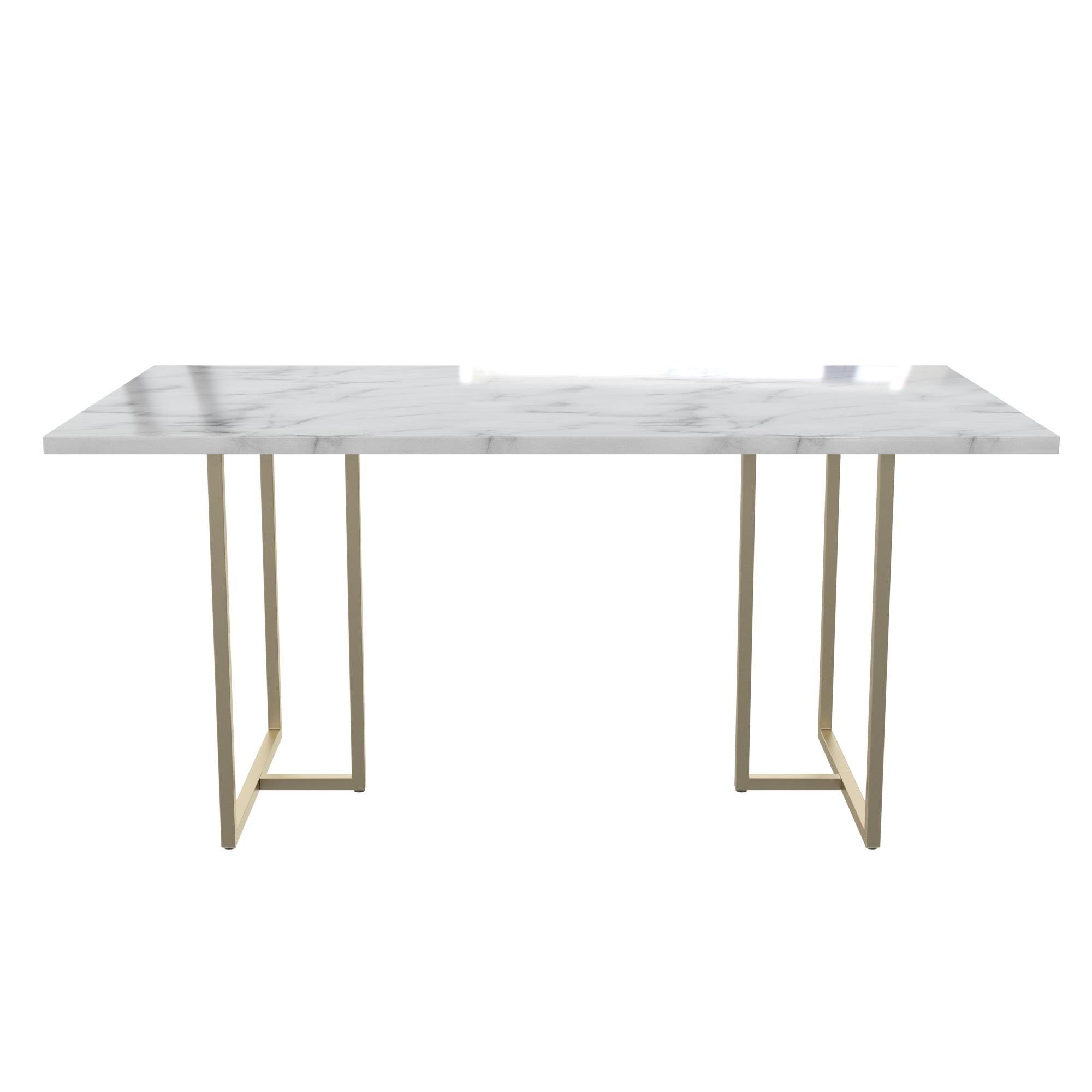 loft24 Esstisch Astor, Tisch in Marmoroptik mit Metallgestell, Breite 162,5 cm